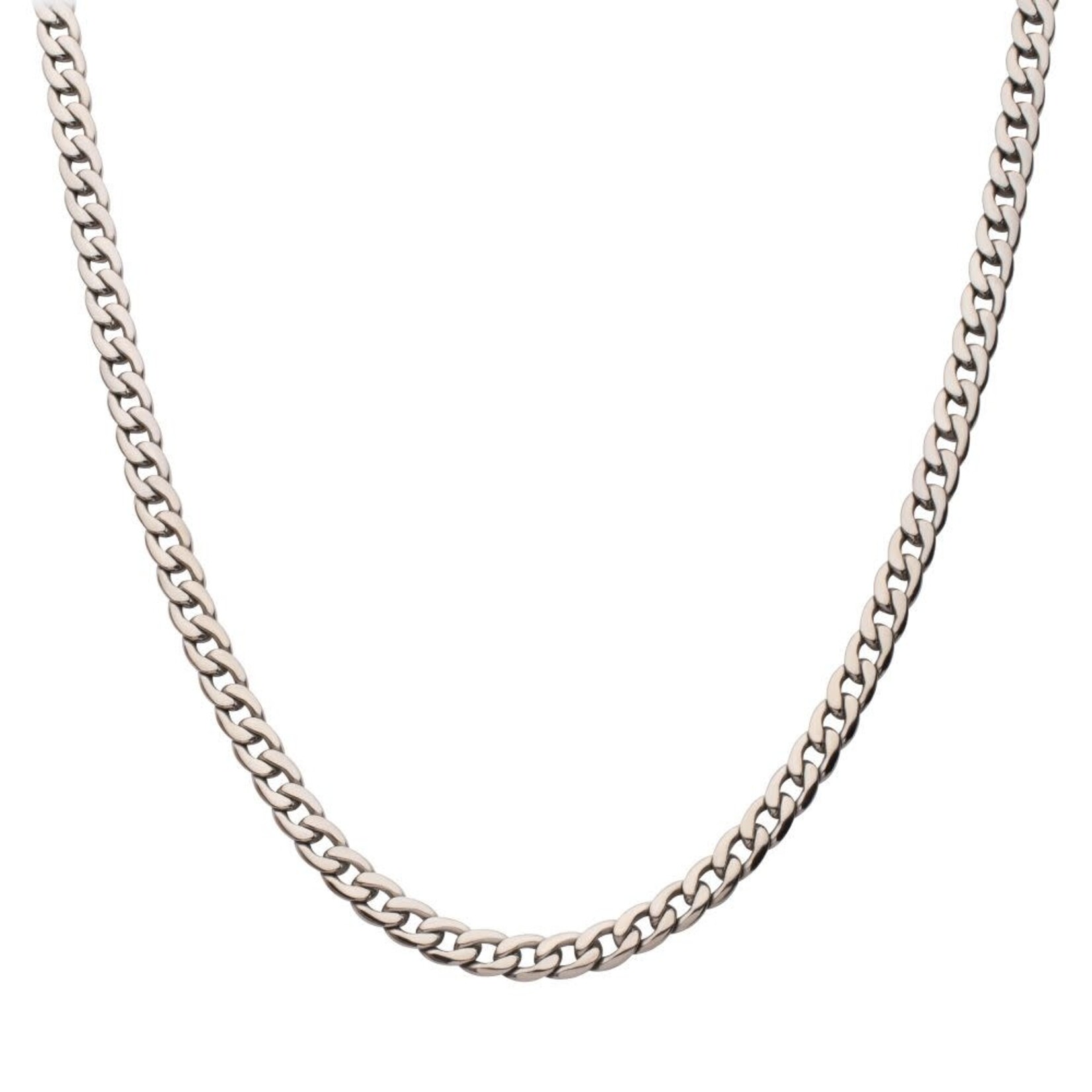 Inox 7.4mm Titanium Curb Chain Necklace with Lobster Clasp 22"
