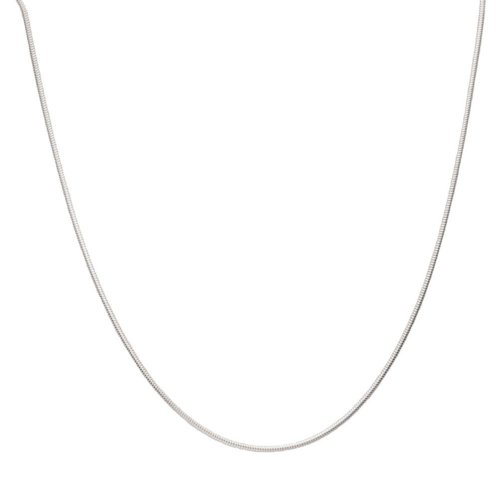 Inox 1.5mm 925 Italy Silver Polished Finish Snake Chain Necklace with Flat Lobster Clasp 22"