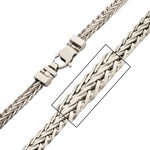 Inox Brushed Matte Finish Stainless Steel Double Diamond Cut Spiga Chain Necklace 22"
