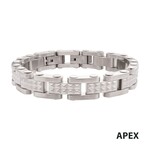 Inox Stainless Steel Matte Finish Pyramid Stud Pattern Link Bracelet 8.25"-8.75"