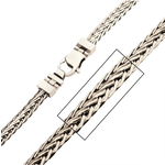 Inox High Polished Finish Stainless Steel Double Diamond Cut Spiga Chain Necklace 24"