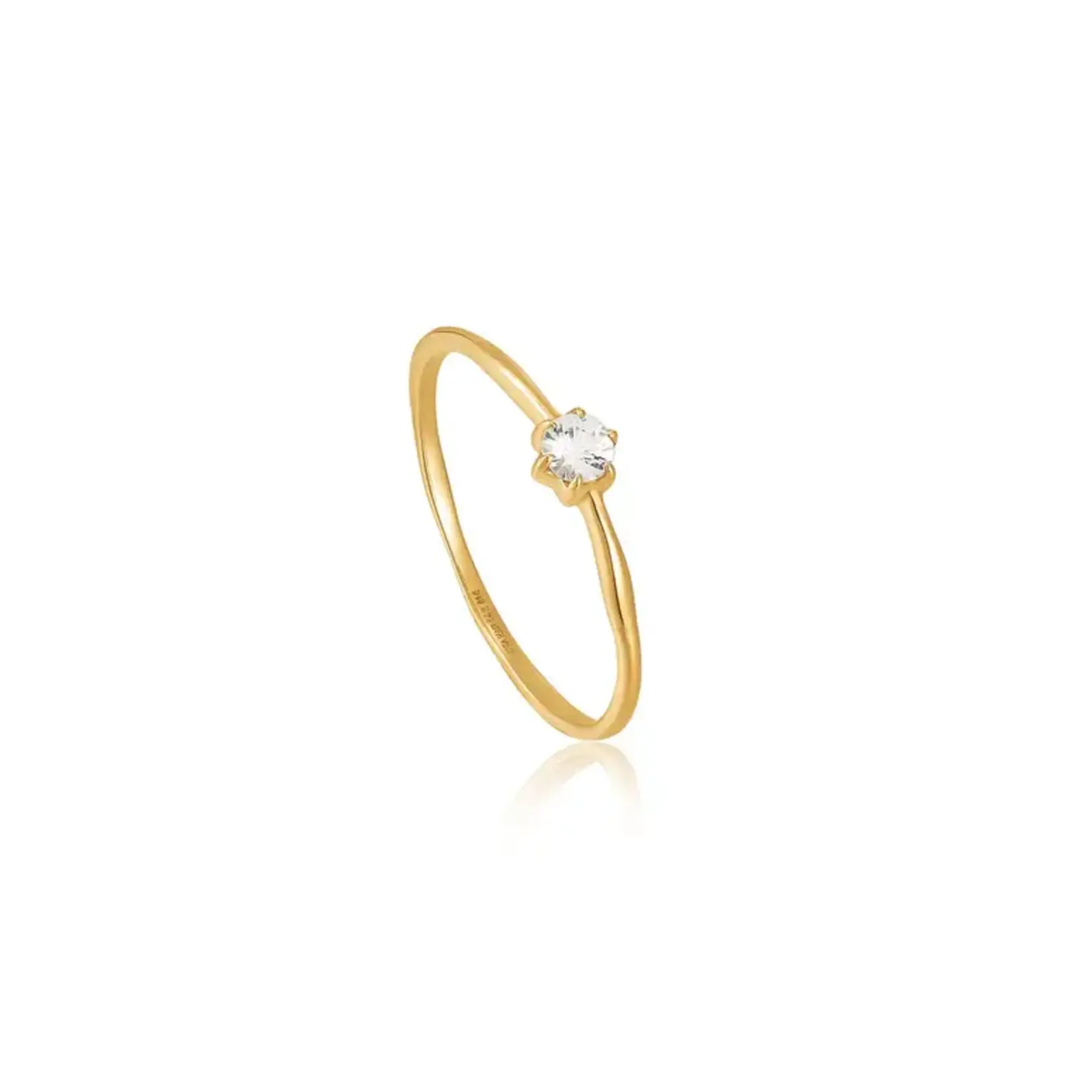 Ania Haie 14kt Gold White Sapphire Band Ring -7