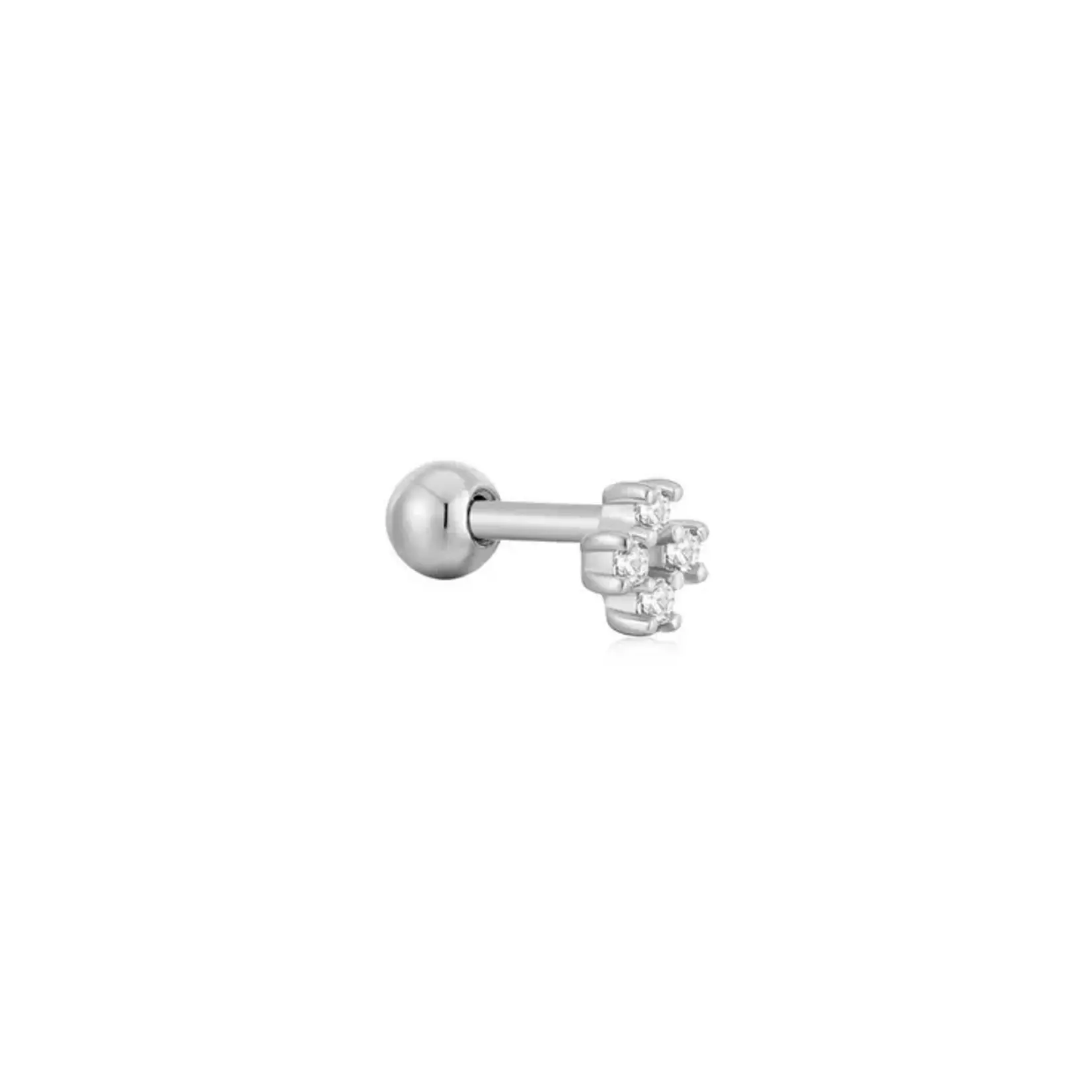 Ania Haie Silver Sparkle Cross Barbell Single Cartilage Earring