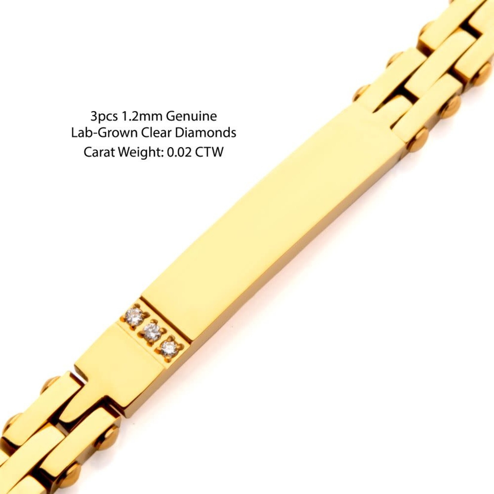 Inox 6mm 18K Gold Plated Trim Cut Tennis with Diamond 7.25"-8.25"