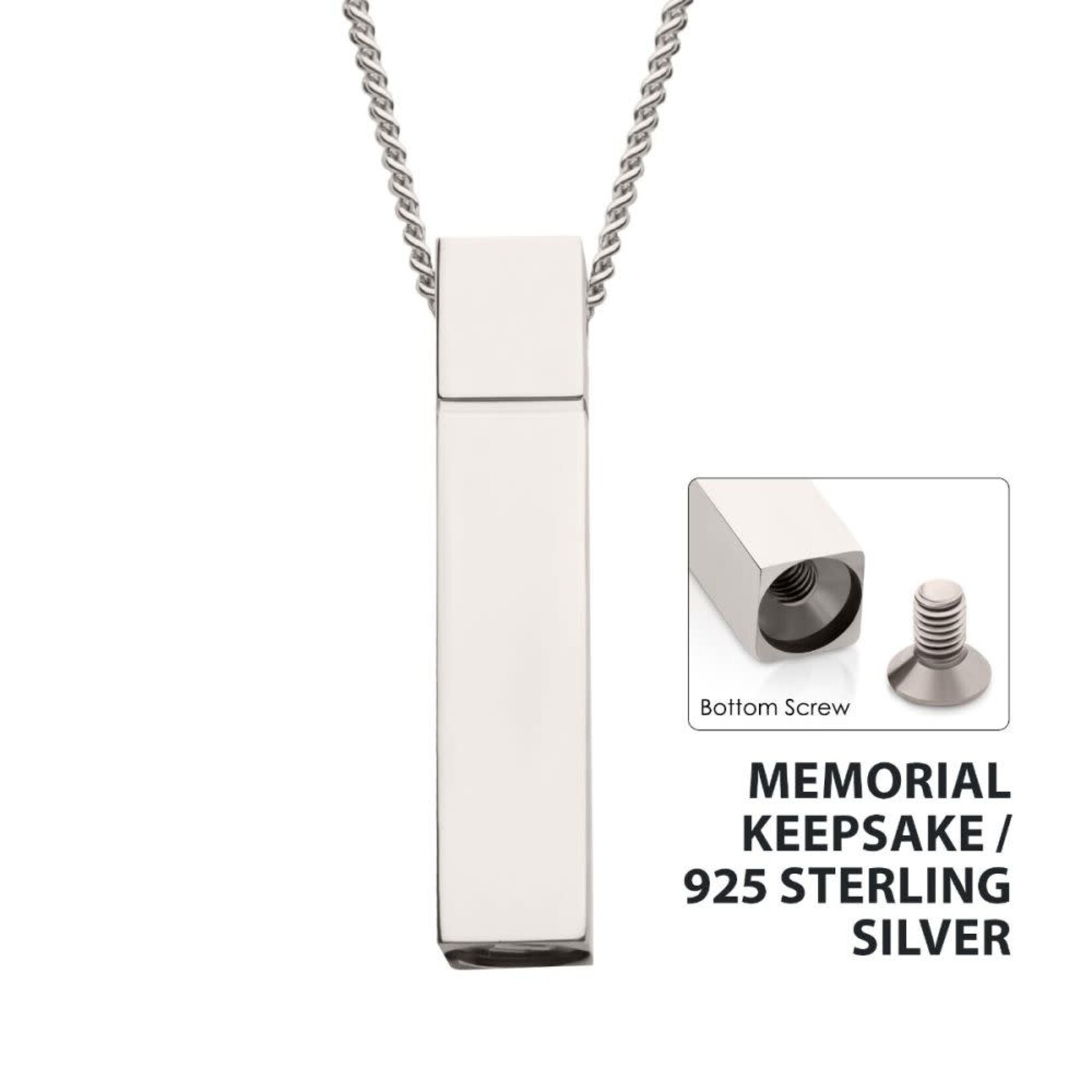 Inox The Keepsake Urn Engravable Pendant with Chain 24"