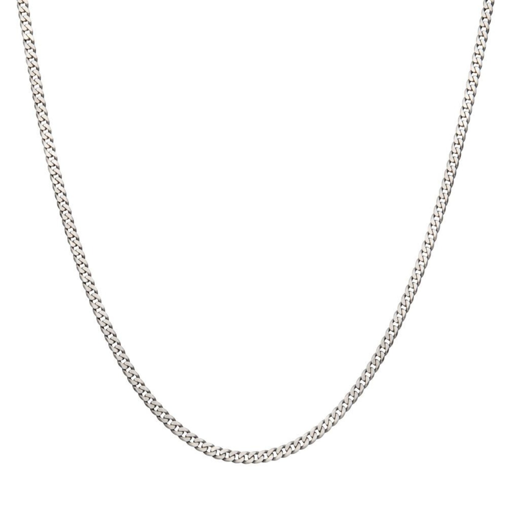 Inox 3.6mm 925 Italy Silver Black Rhodium Plated Brushed Satin Finish Diamond Cut Curb Chain Necklace 22"