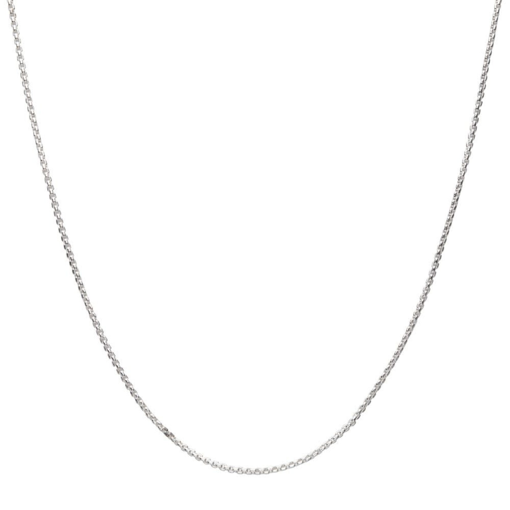 Inox 2.6mm 925 Italy Silver Polished Finish Box Chain Necklace with Flat Lobster Clasp 24"