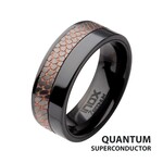 Inox Flat Etched Niobium SuperConductor Black Zirconium Comfort Fit Ring
