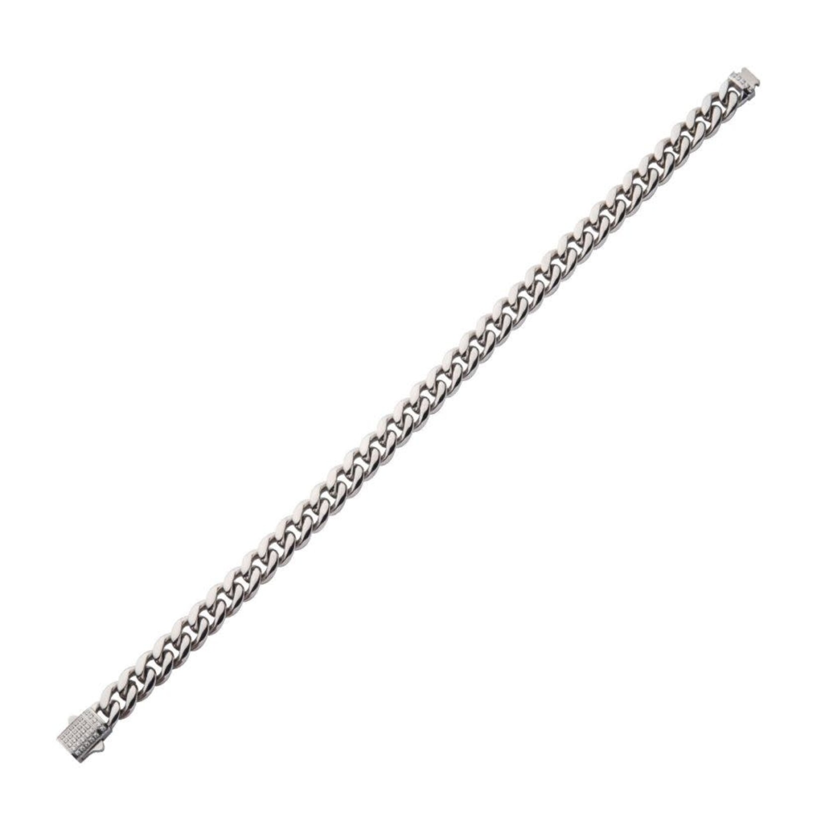 Inox 8mm 18K Gold Plated Miami Cuban Diamond Clasp 8"