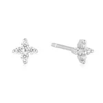 Ania Haie Silver Four-Petal Stud Earrings