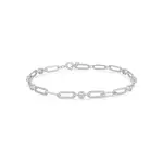 Ania Haie Silver Bezel Station Paper Clip Chain Bracelet