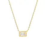 Ania Haie Gold Sparkling Bezel-Set Cube Necklace