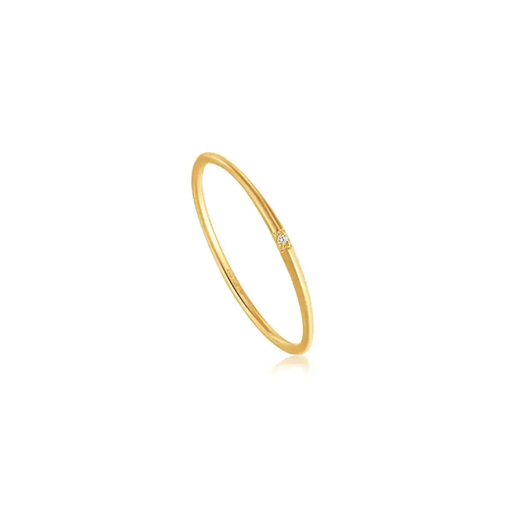 Ania Haie 14kt Gold Fine Band Natural Diamond Ring -7