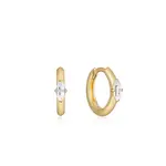Ania Haie Gold sparkle emblem huggie hoop earrings