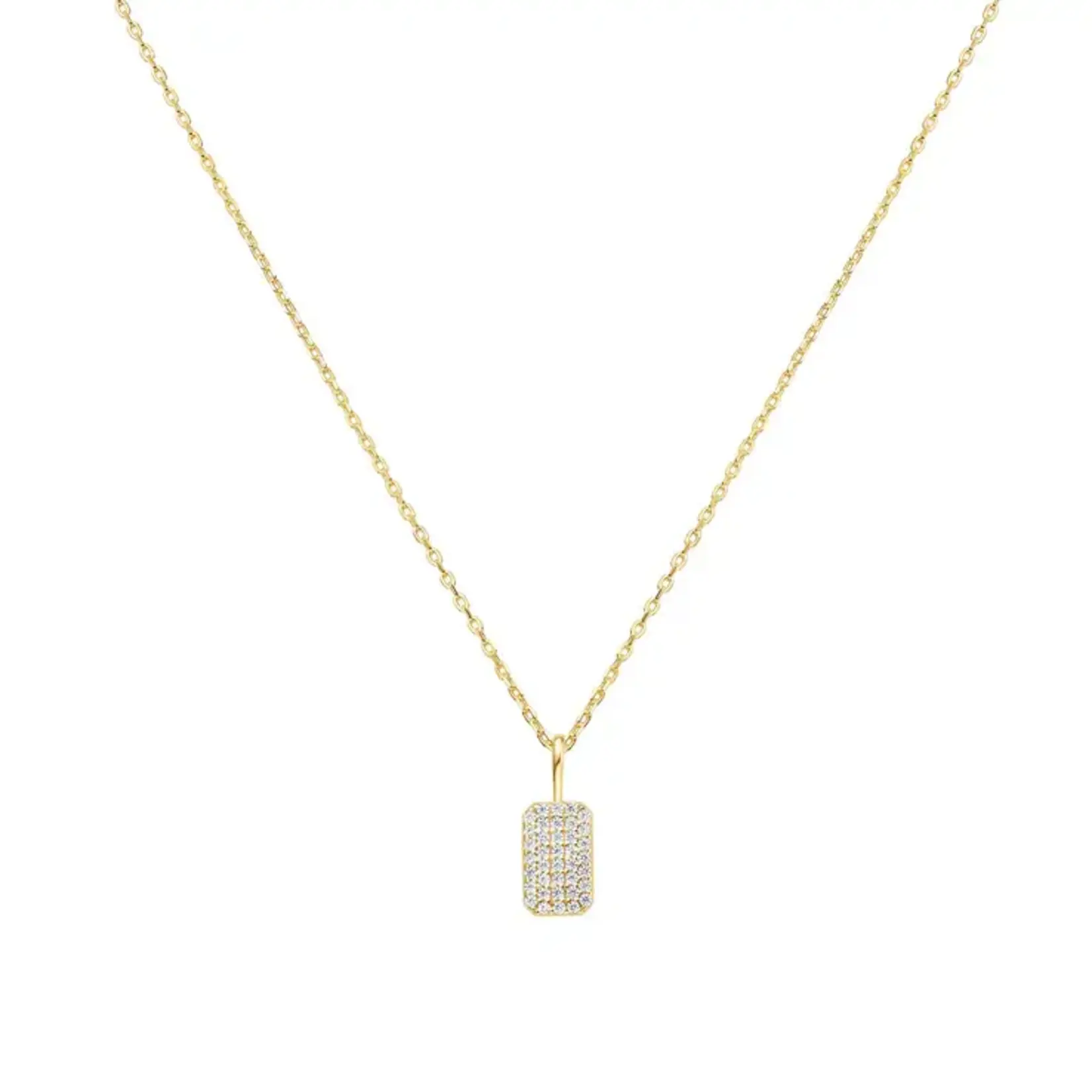 Ania Haie Gold Pavé Rectangle Pendant Necklace