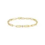 Ania Haie Gold Bezel Station Paper Clip Chain Bracelet