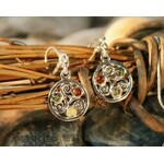 Amber Circle Trinity Amber Lever-Back Earrings