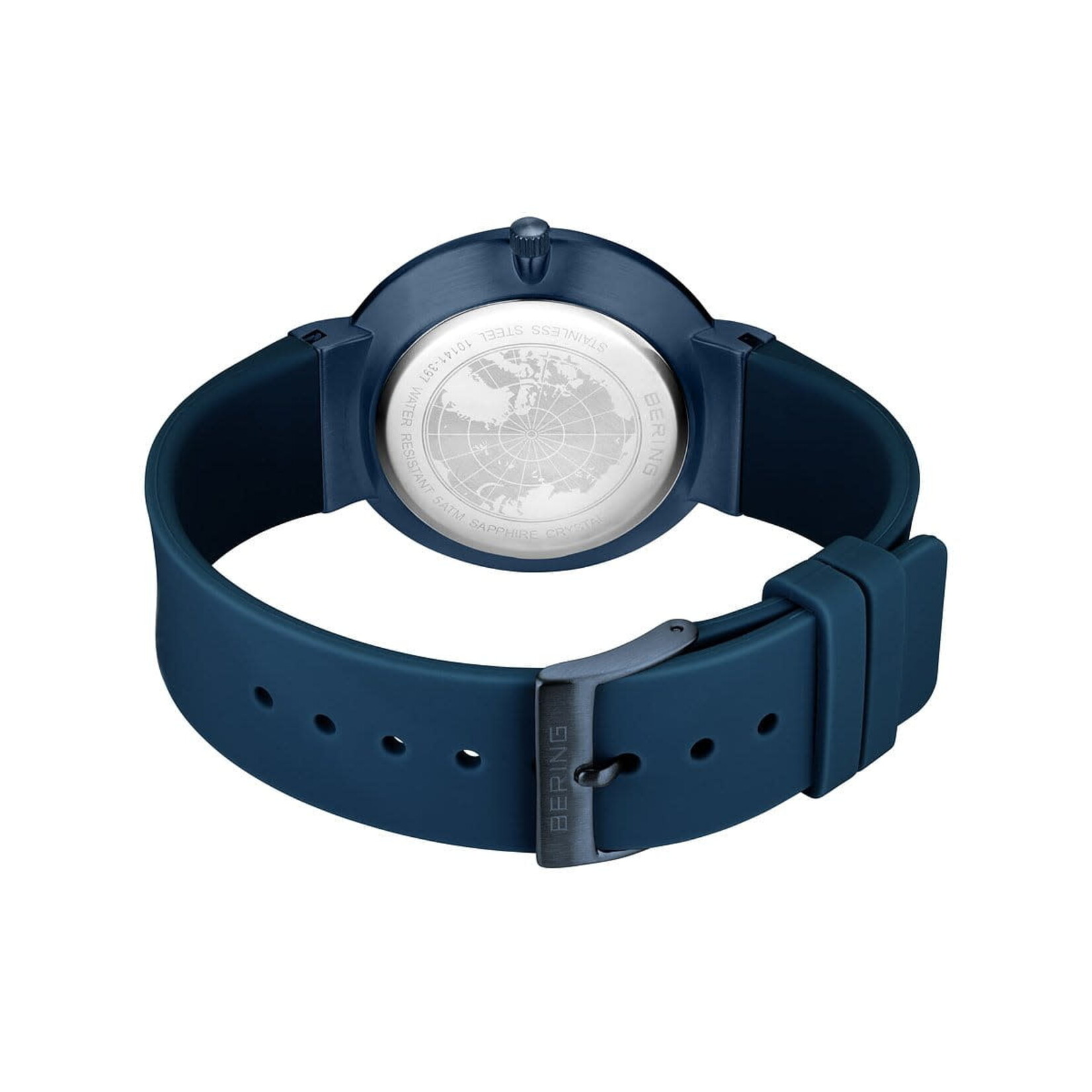 Bering Silicone Blue/Orange Band w/ Blue Face Watch