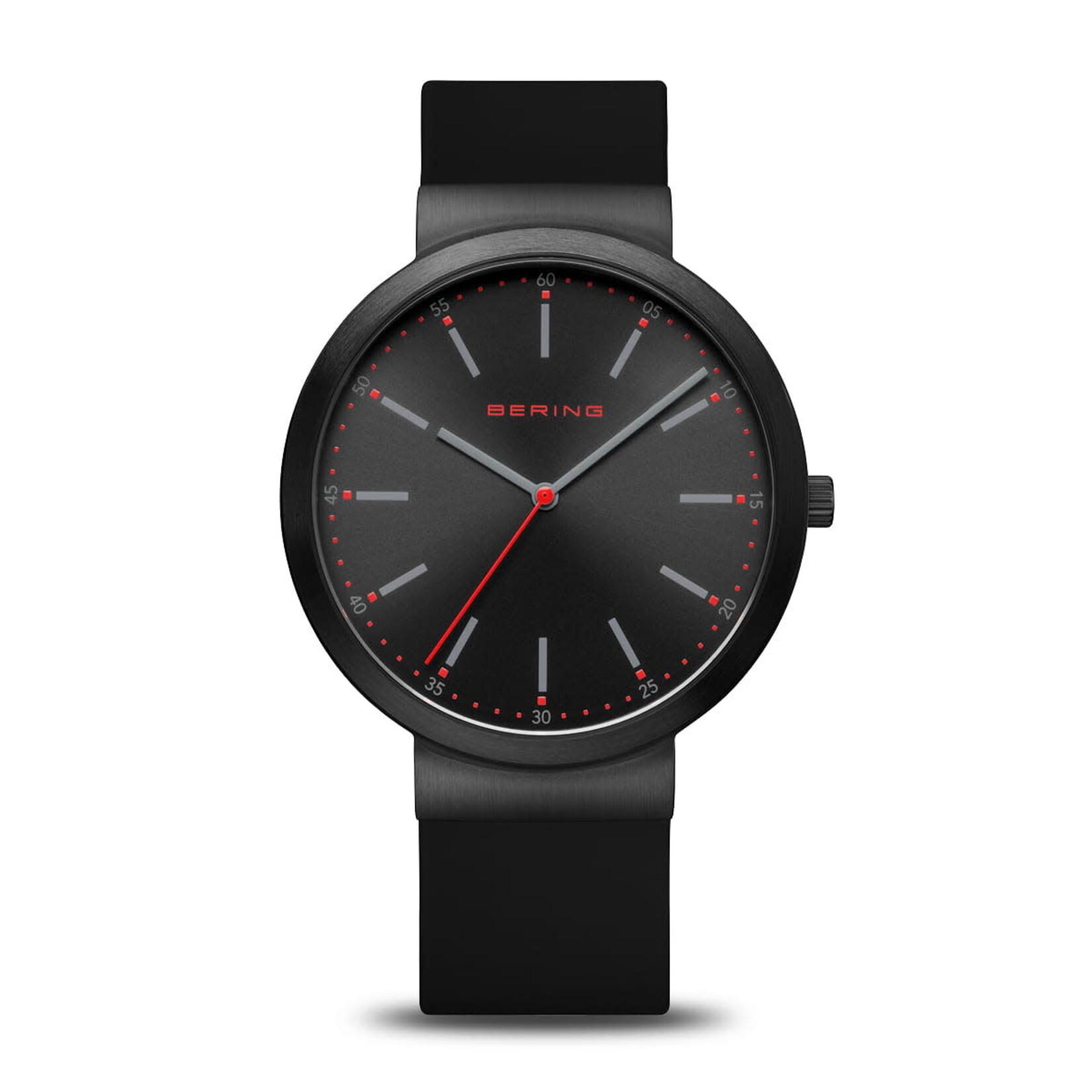Bering Silicone Black Band/Face Watch