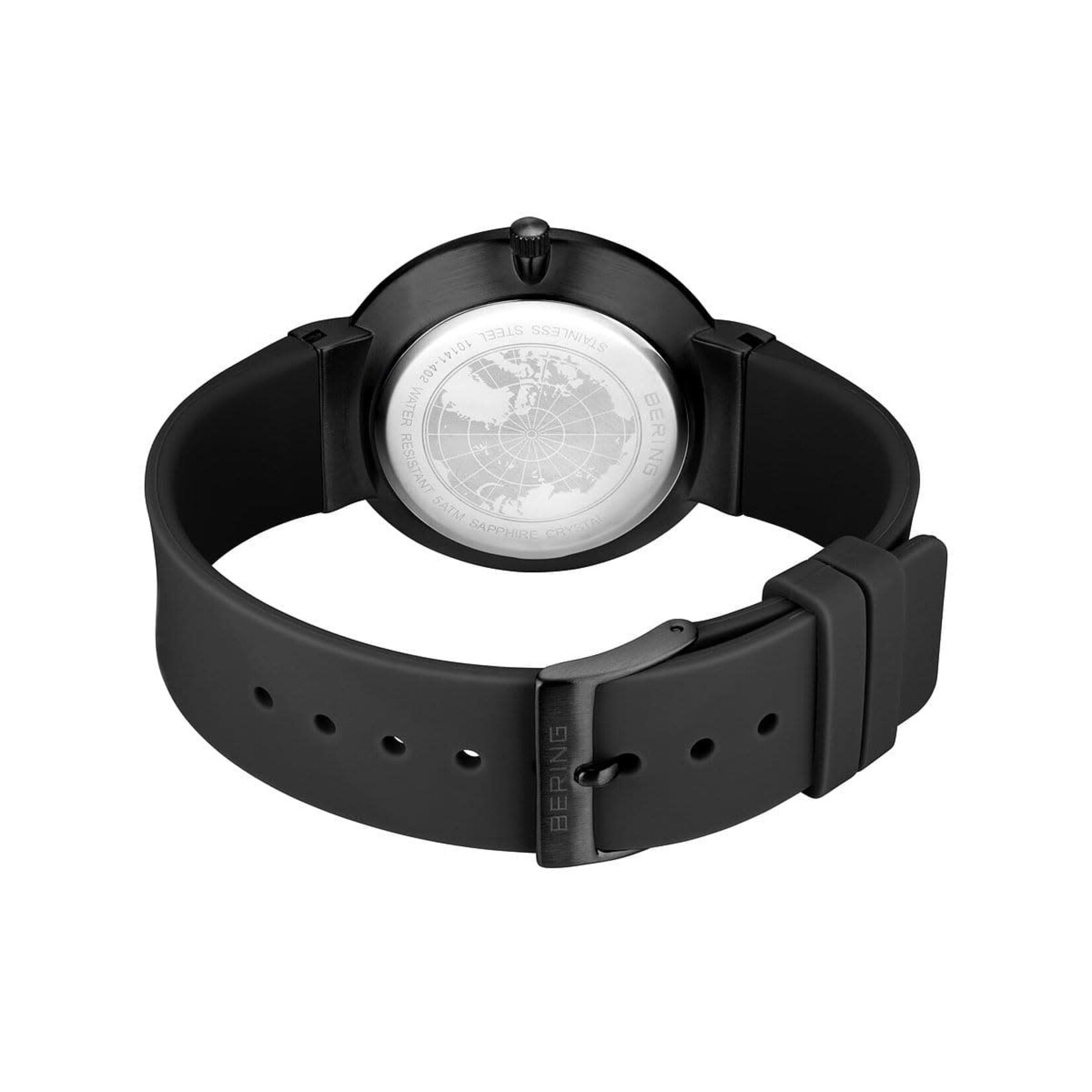 Bering Silicone Black Band/Face Watch