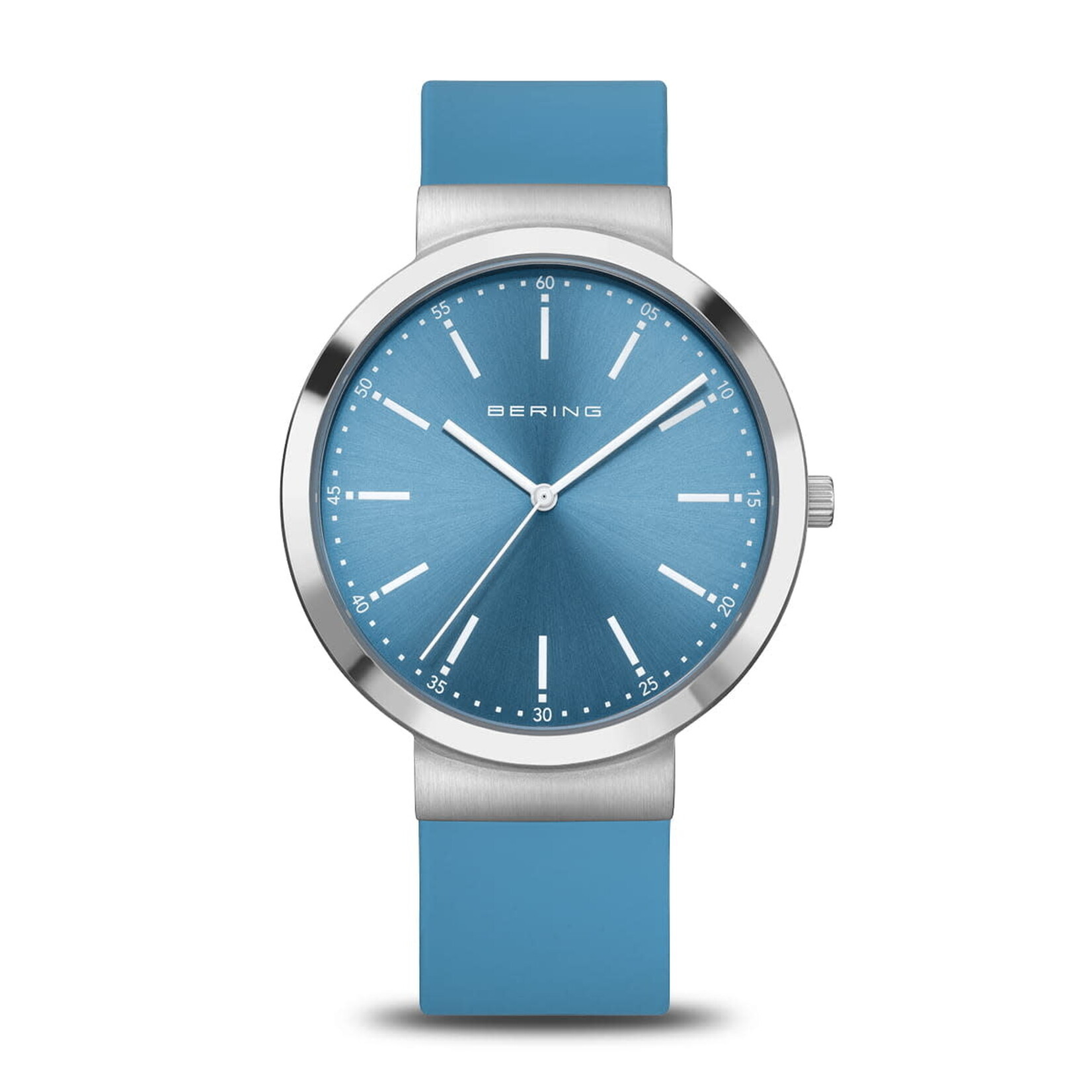 Bering Light Blue Silicone Band/Face Watch