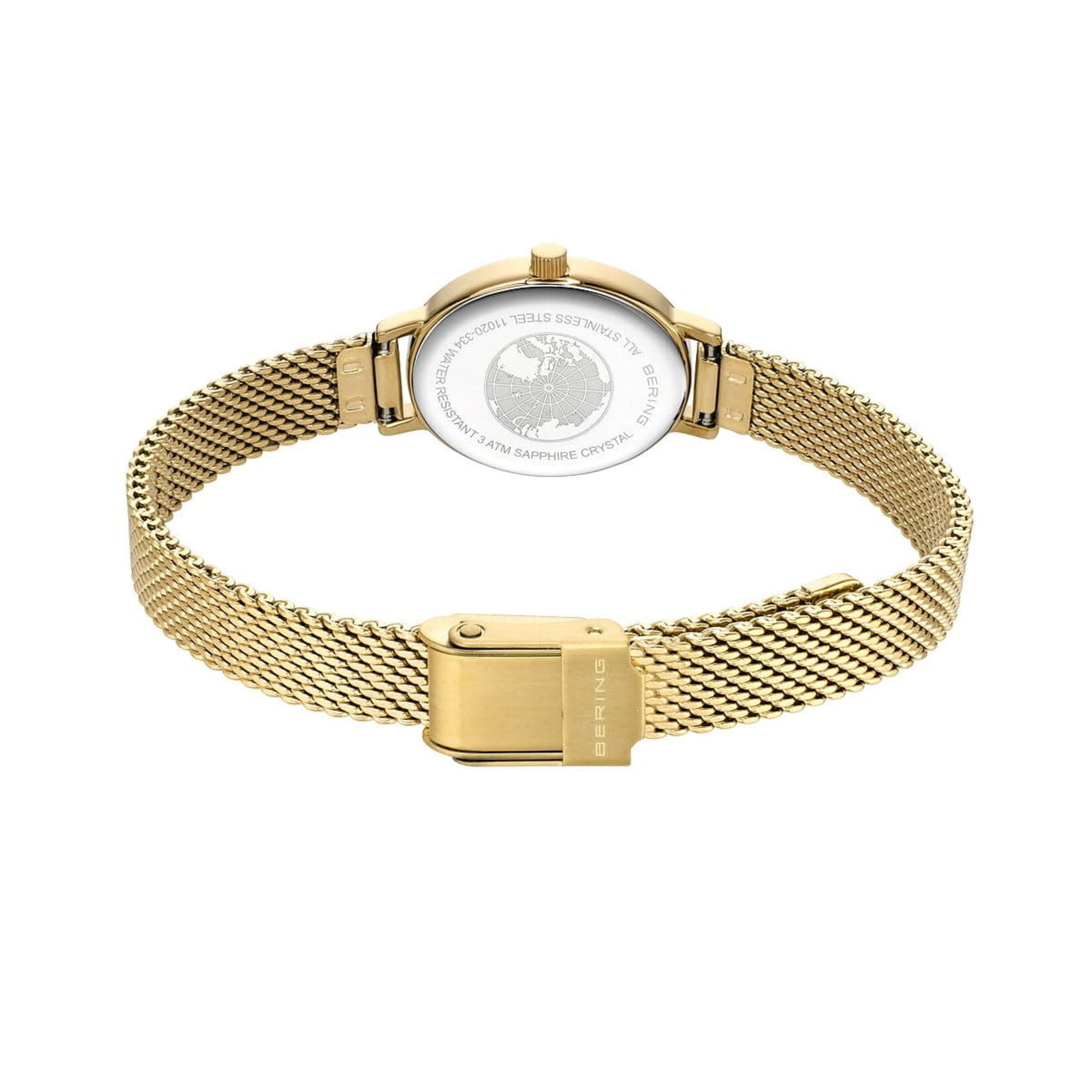 Bering Thin Band Gold Oval White Face Watch