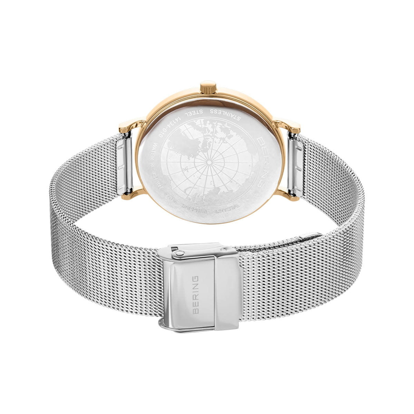 Bering Silver Band/Gold Frame Two Tone Watch
