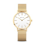Bering Classic Round White Face Gold Watch