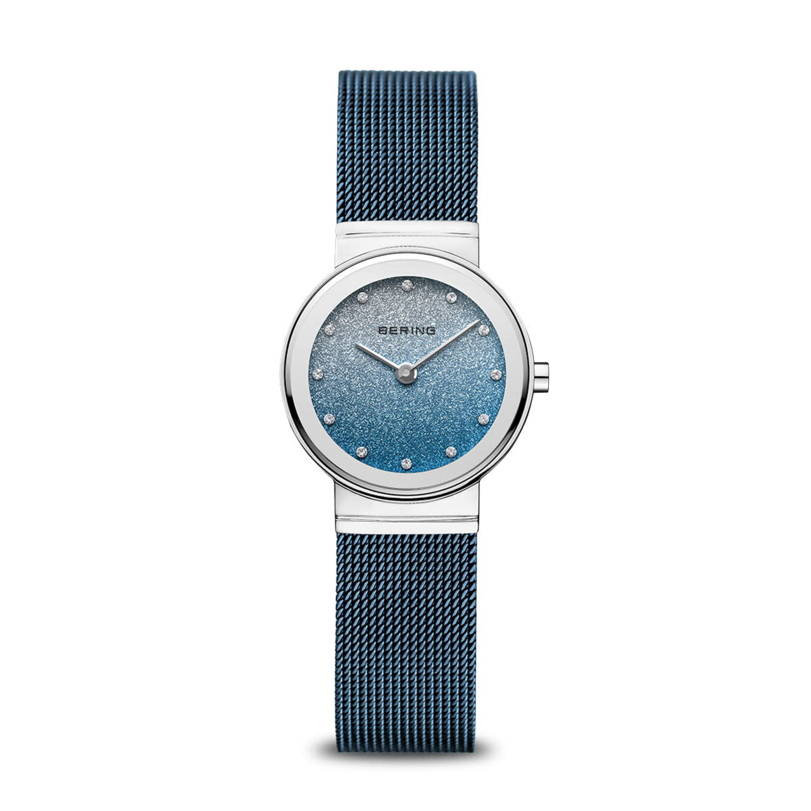 Bering Blue Band/Silver Frame/Sparkle Blue Ombre Face Watch
