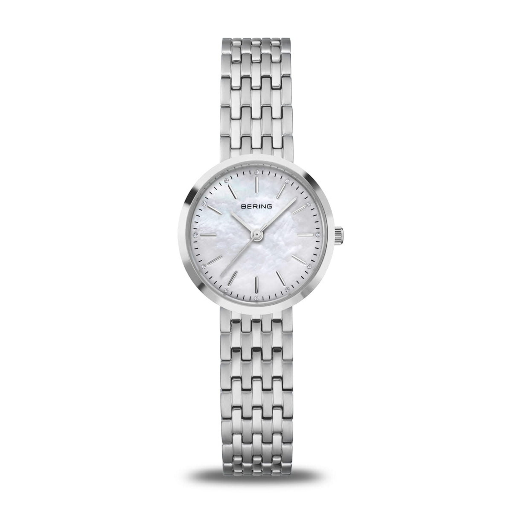 Bering Classic Polished Silver w/ White MOP Face Watch