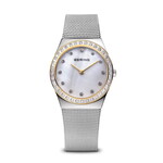 Bering Silver w/ Gold Accent White MOP Face Bling Watch