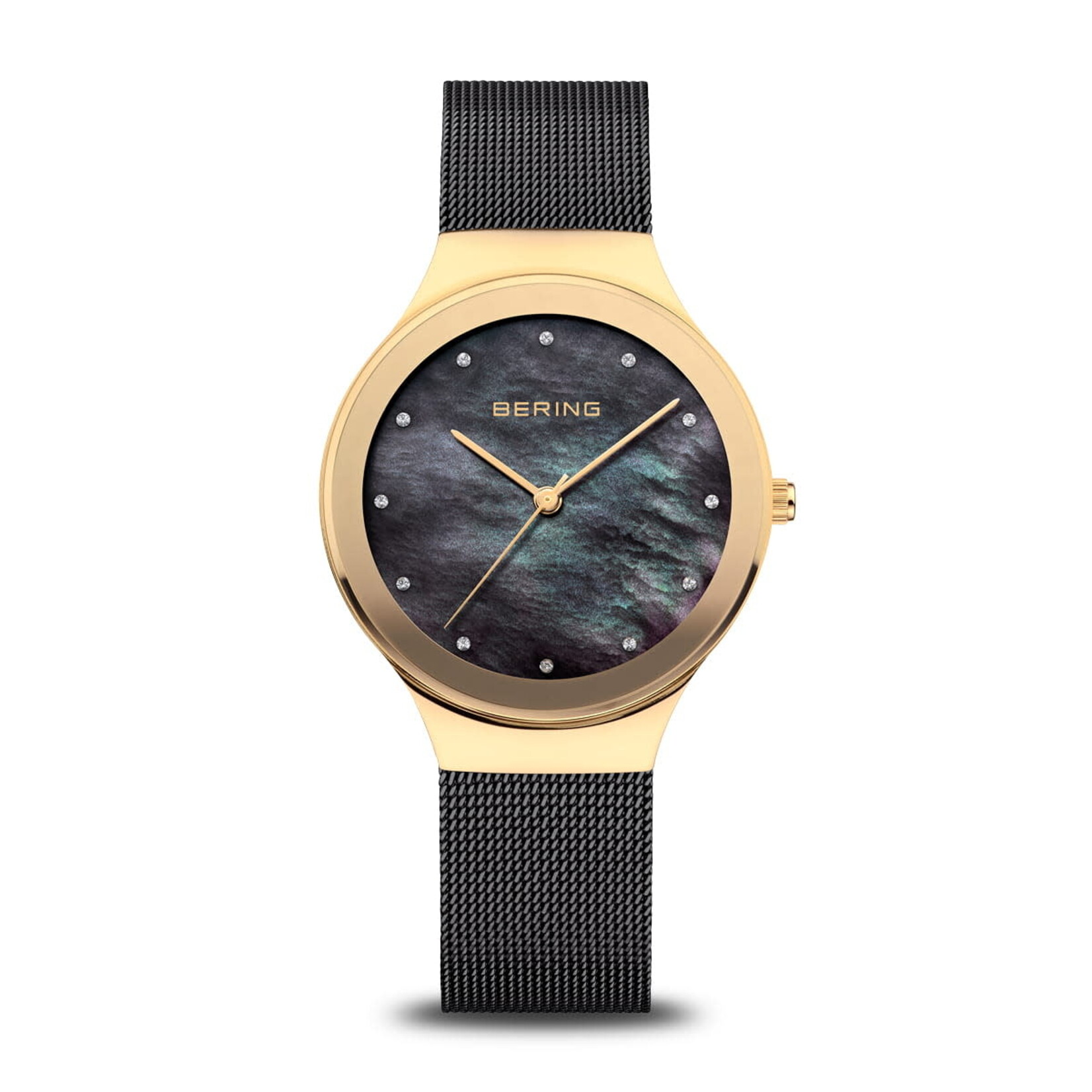 Bering Black Band/Gold Frame/Black MOP Face Watch
