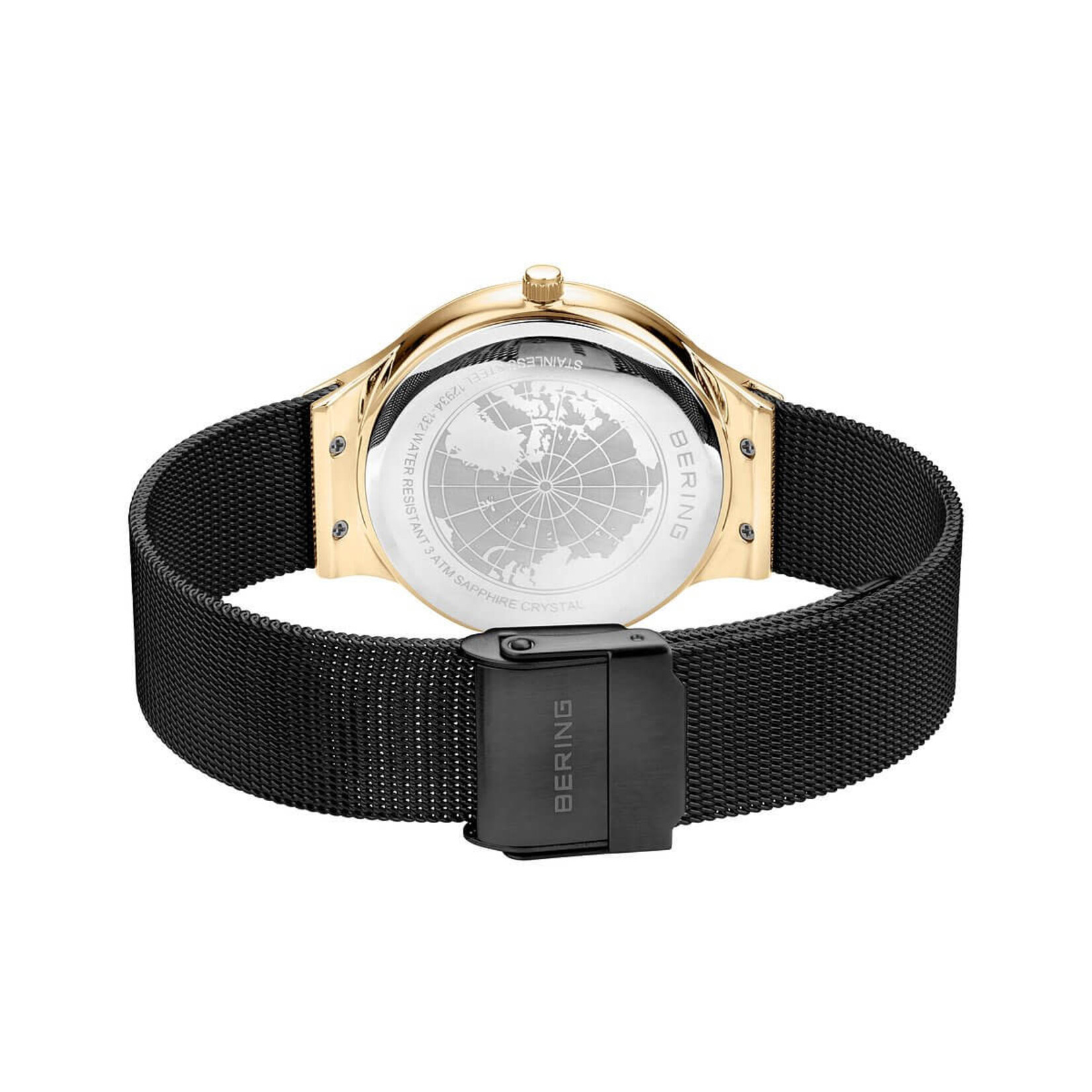 Bering Black Band/Gold Frame/Black MOP Face Watch
