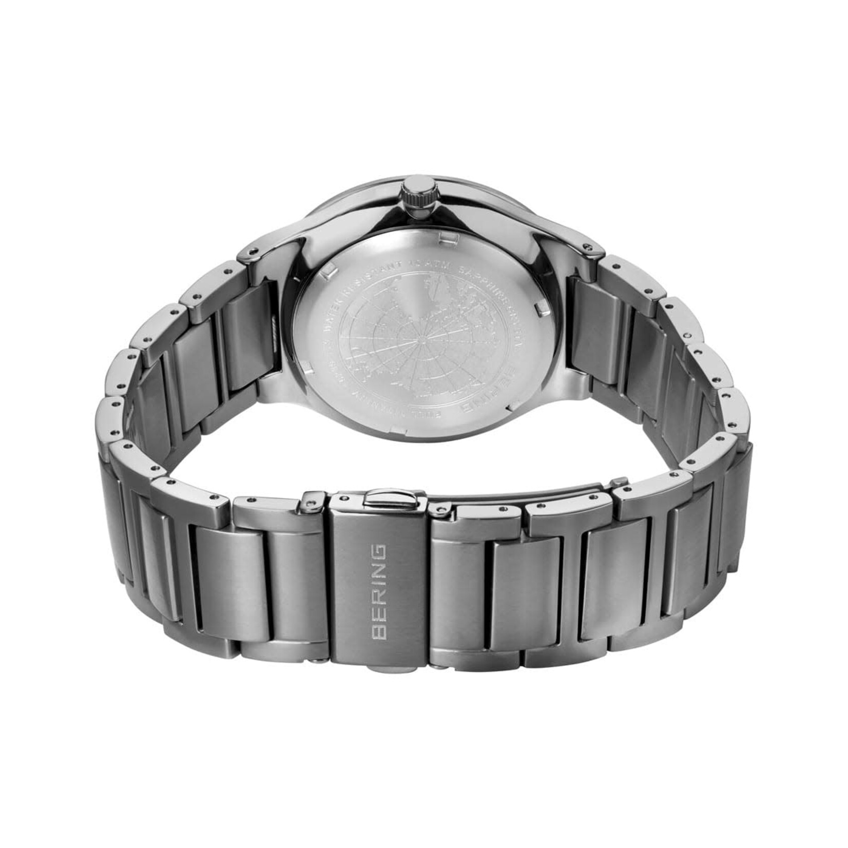 Bering Titanium Solar Brushed Silver Links w/ Gray Face Watch