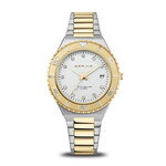 Bering Two-Tone Links w/ White Face Gems Watch