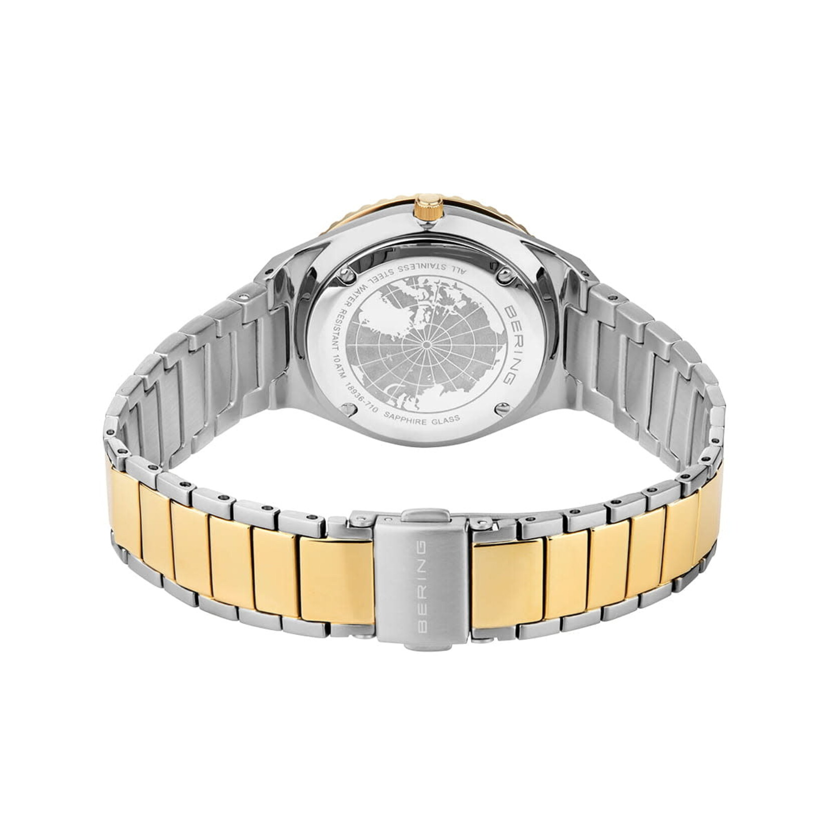 Bering Two-Tone Links w/ White Face Gems Watch