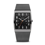 Bering Solar Gray Band w/ Square Black Face + Date Watch