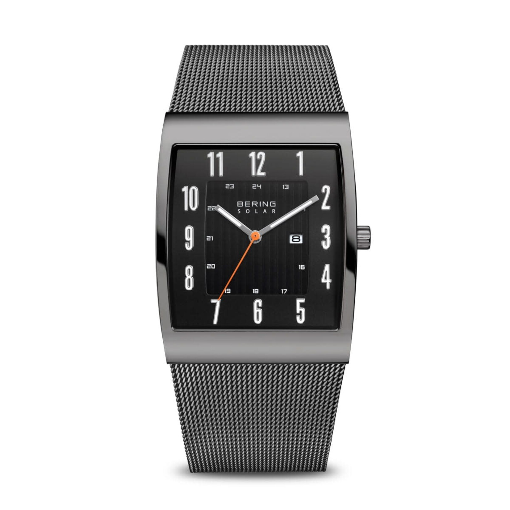 Bering Solar Gray Band w/ Square Black Face + Date Watch