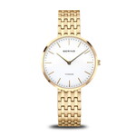 Bering Titanium Thin Polished Gold Links Watch