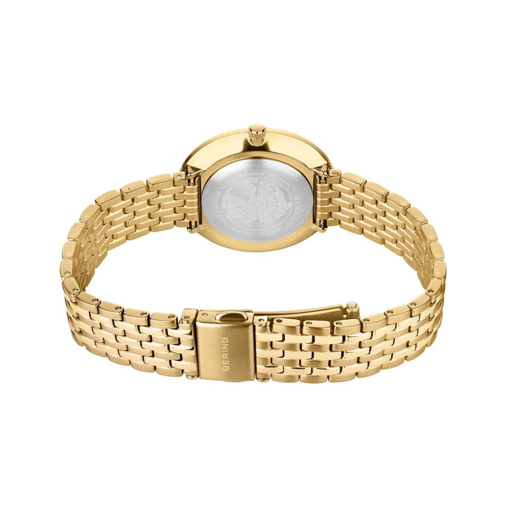 Bering Titanium Thin Polished Gold Links Watch