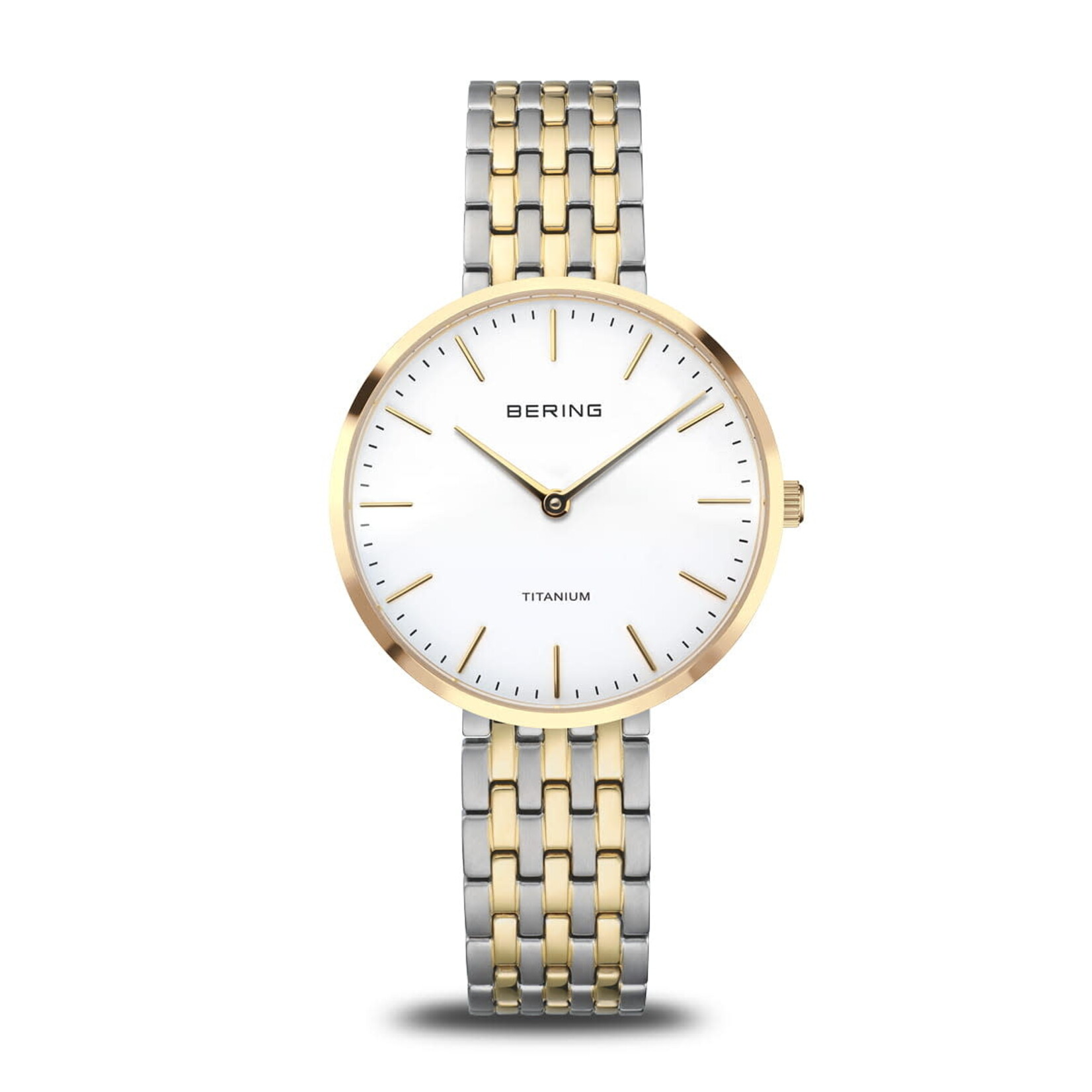 Bering Titanium Two Tone Links w/ White Face Watch