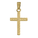 Gold Filled Gold Filled Hand Etched Cross Pendant W/Chain