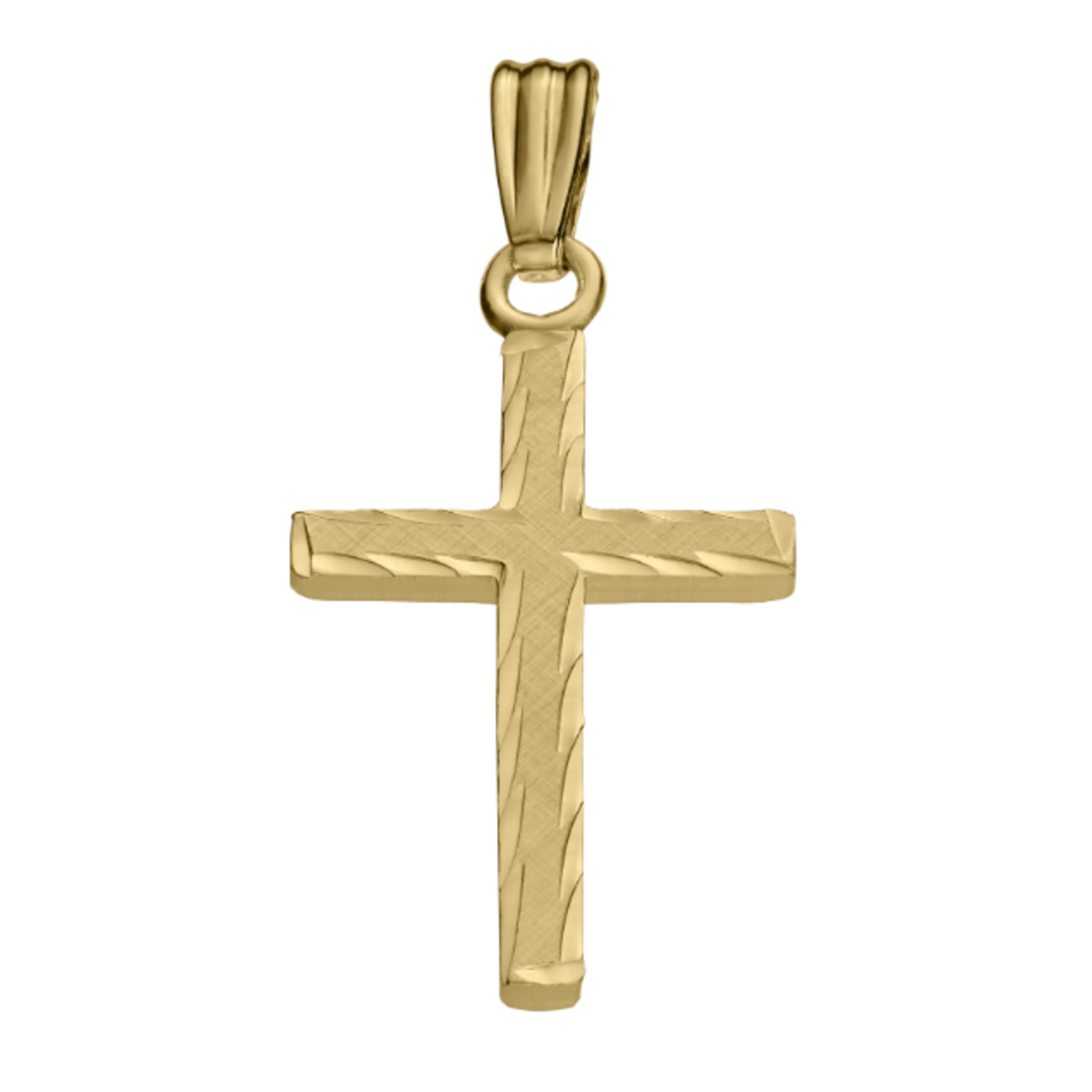 Gold Filled Gold Filled Hand Etched Cross Pendant W/Chain