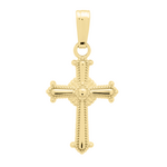 Gold Filled Gold Filled Ornate Beaded Small Cross Pendant
