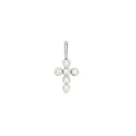Ania Haie Silver Small Pearl Cross Charm
