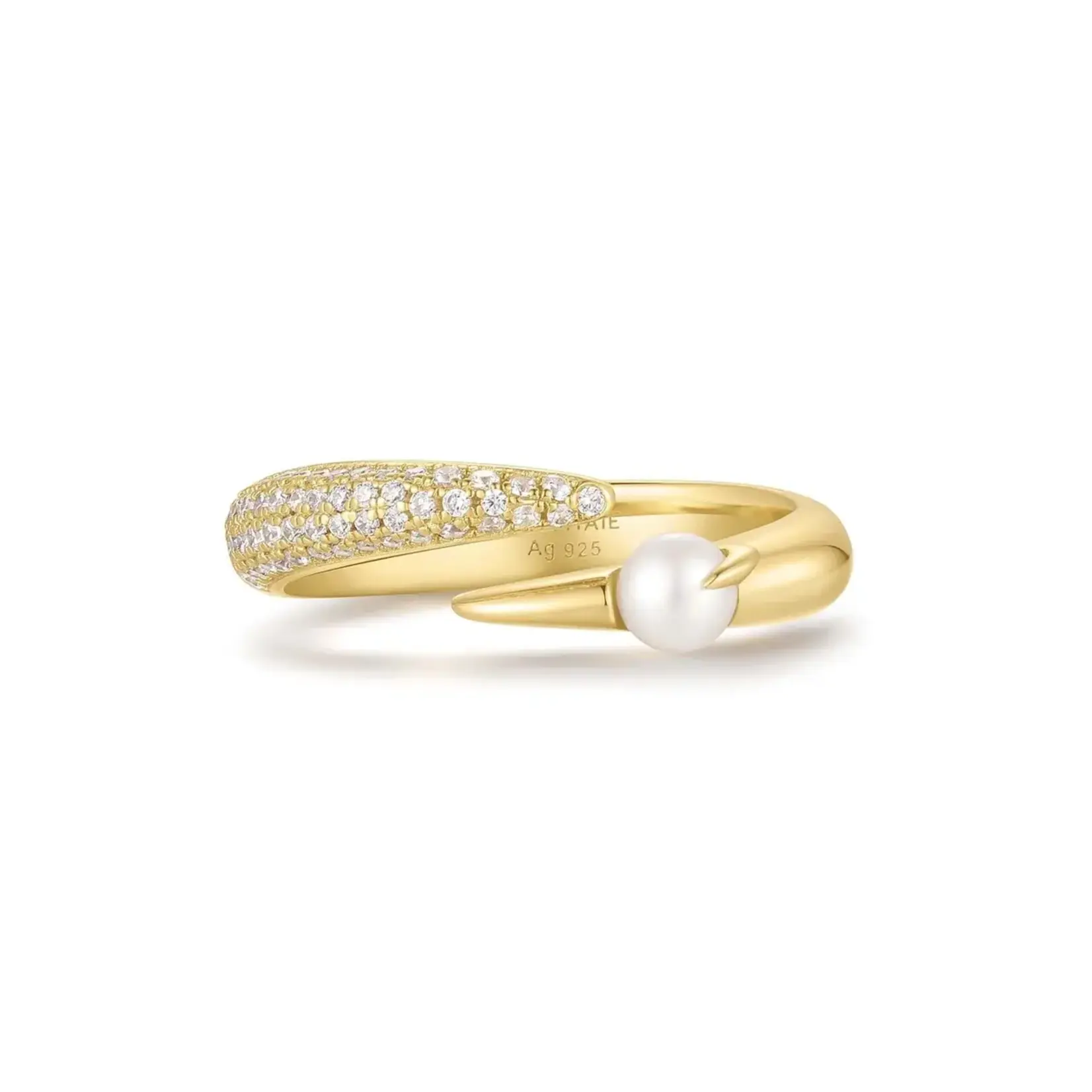 Ania Haie GP Sparkle Pearl Crossover Adjustable Ring