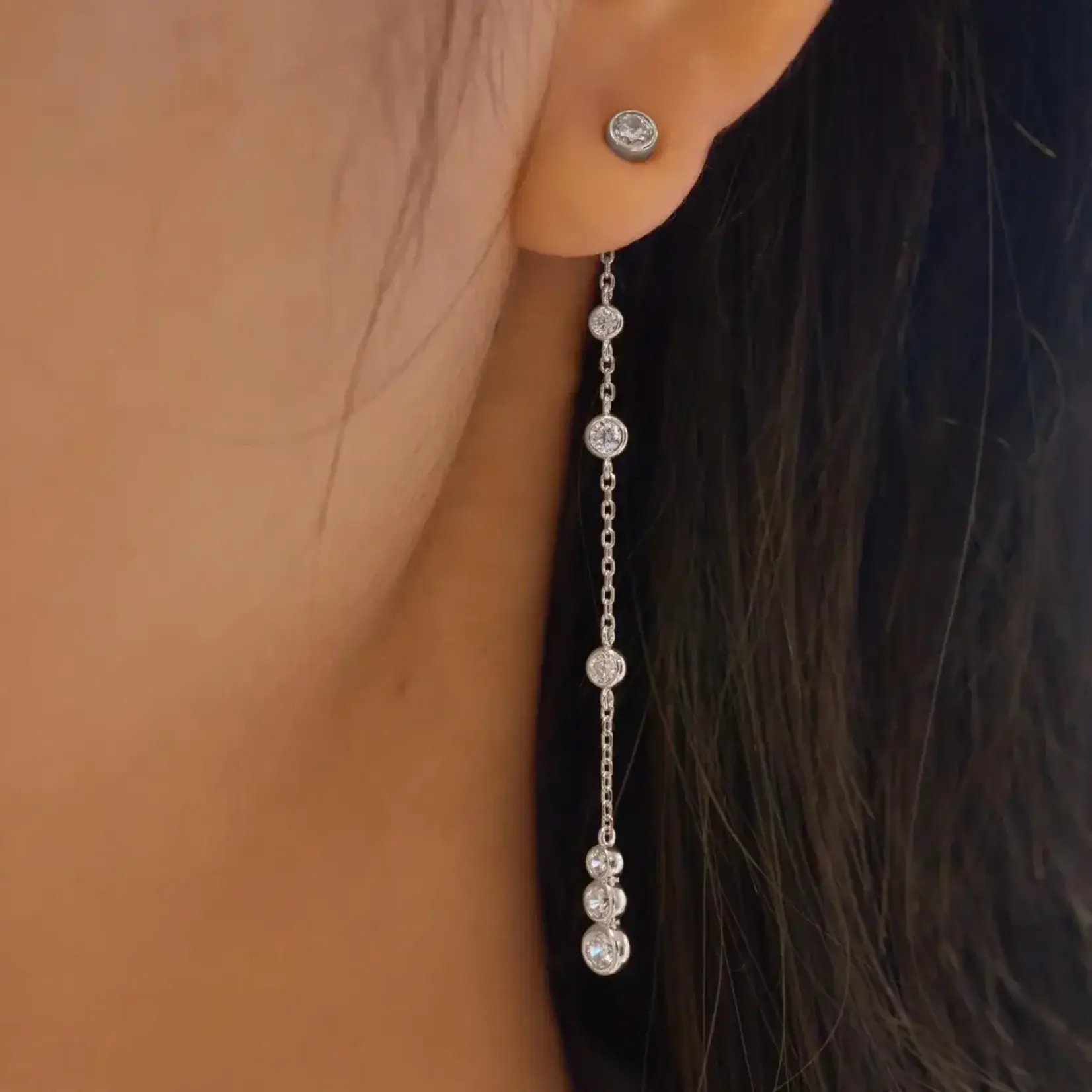 Ania Haie SS Cascade Station Drop Stud Earrings