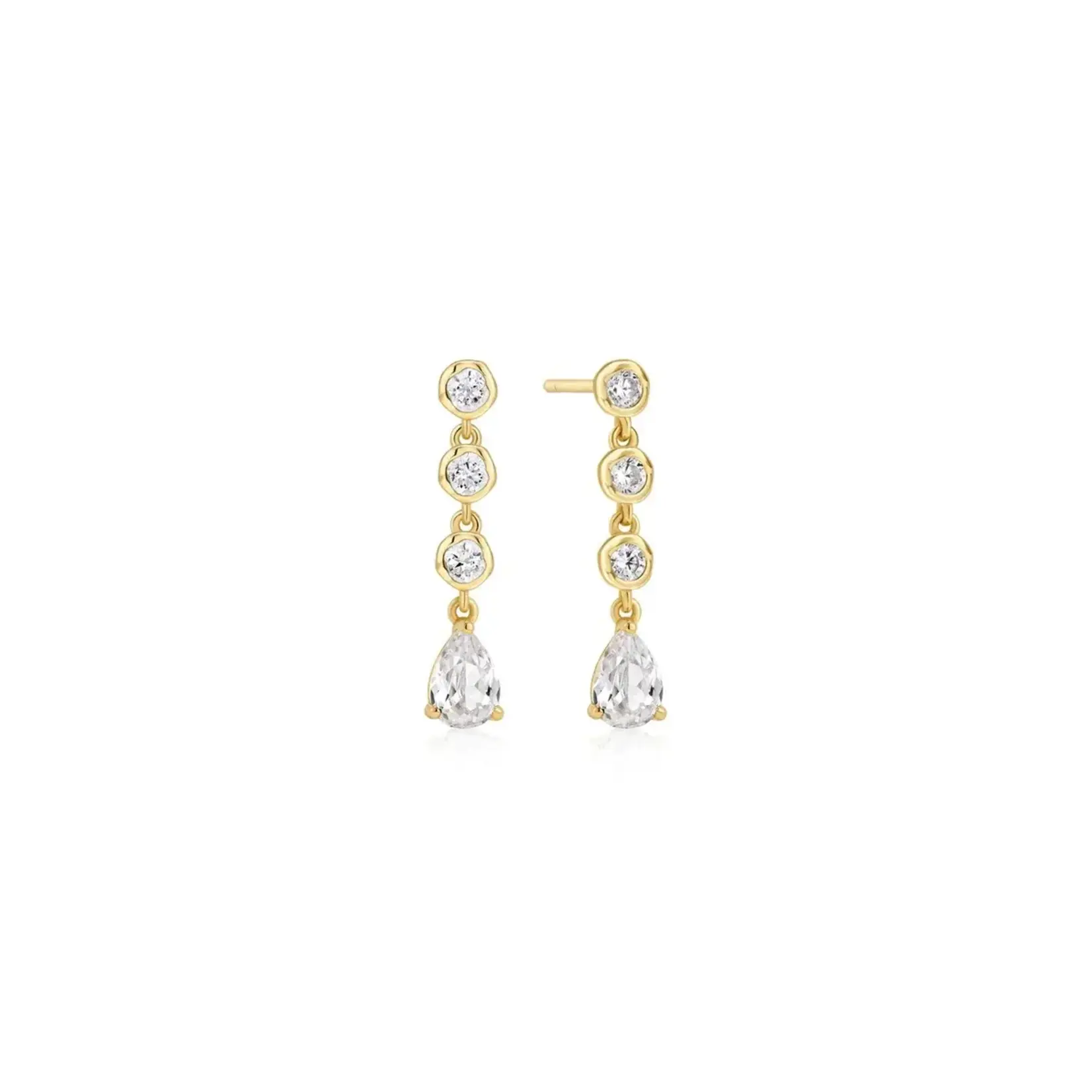 Ania Haie GP Molten Cascade Bezel-Set Teardrop Stud Earrings