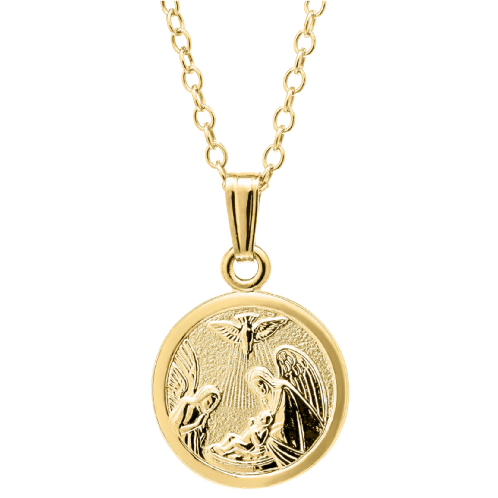 Gold Filled Gold Filled Kid's Guardian Angel Necklace 15"