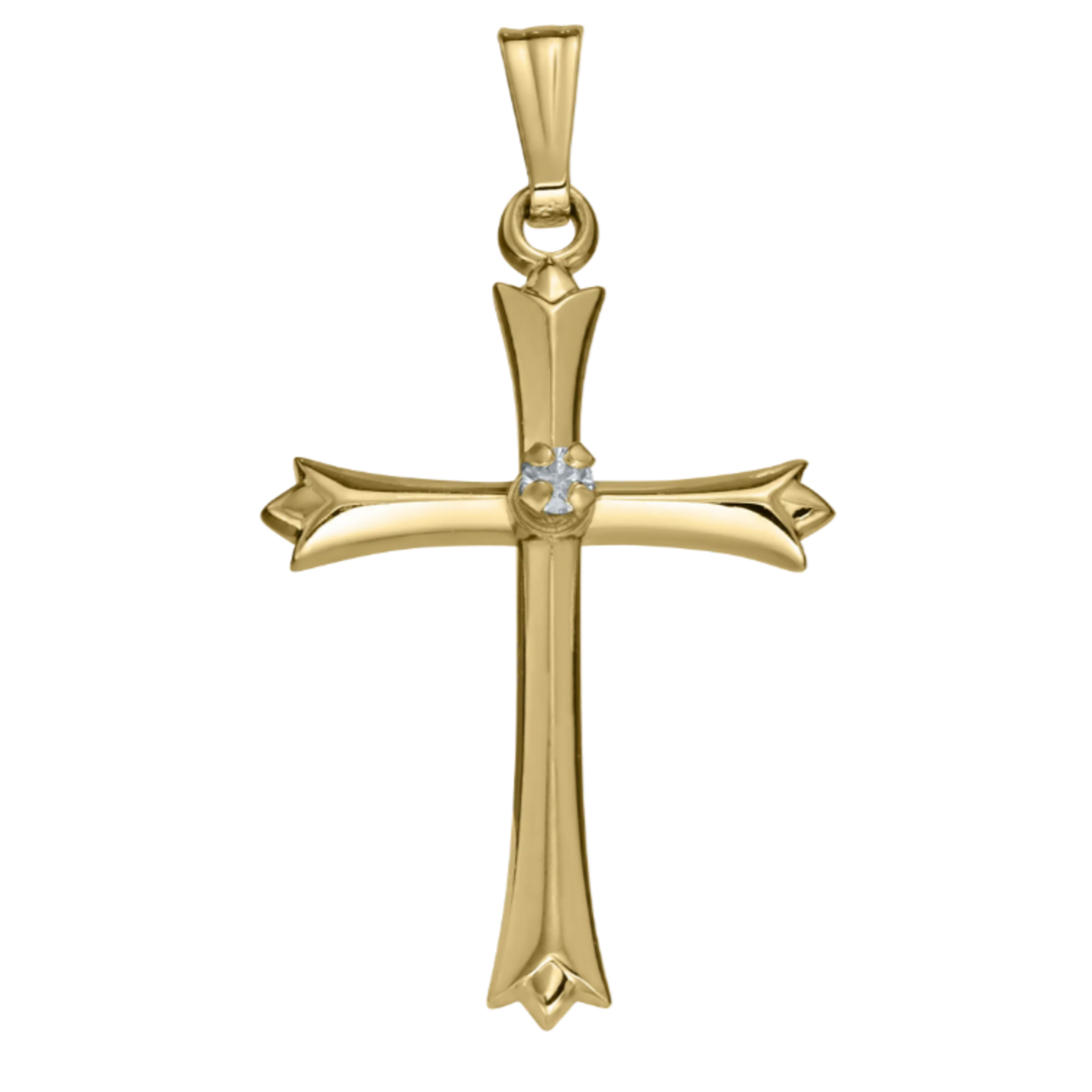 Gold Filled Gold Filled Fleury Diamond Cross 0.02 CT Pendant